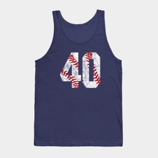 Vintage #40 Baseball Laces Baseball Mom Jersey Love Baseball Tank Top